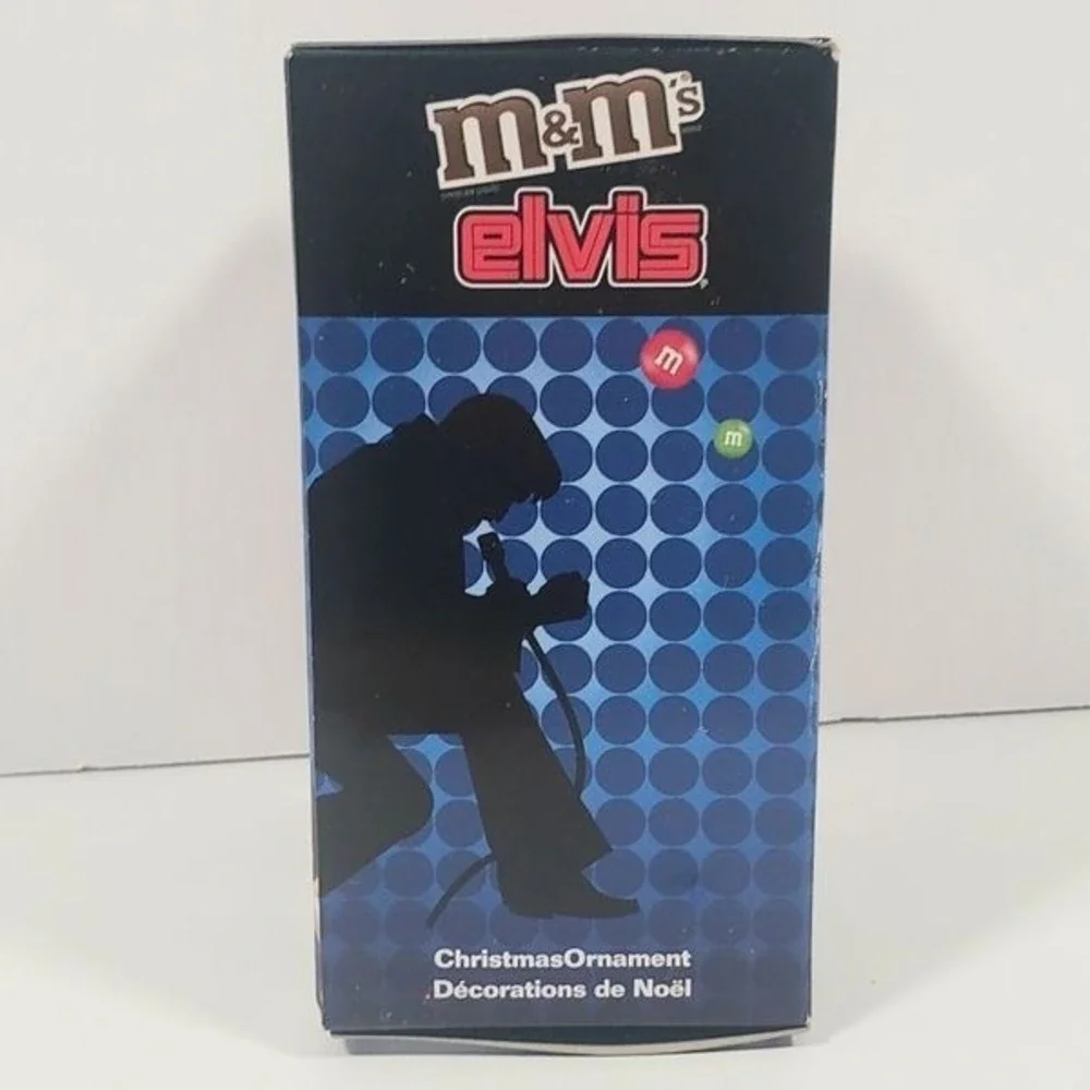Kurt Adler Yellow M&M Elvis Christmas Ornament Black‎ Jumpsuit 2008